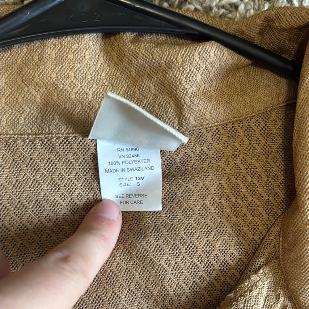 Haband Tan Casual Button Down Shirt - Picture 3 of 4